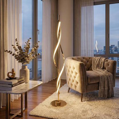 Twisting Design Lamp Gold & White