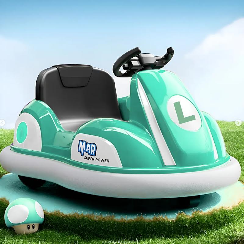 Mario Riding Car Mario Kart 12v Electric Ride-On Car with Drift Sounds Green – The ...