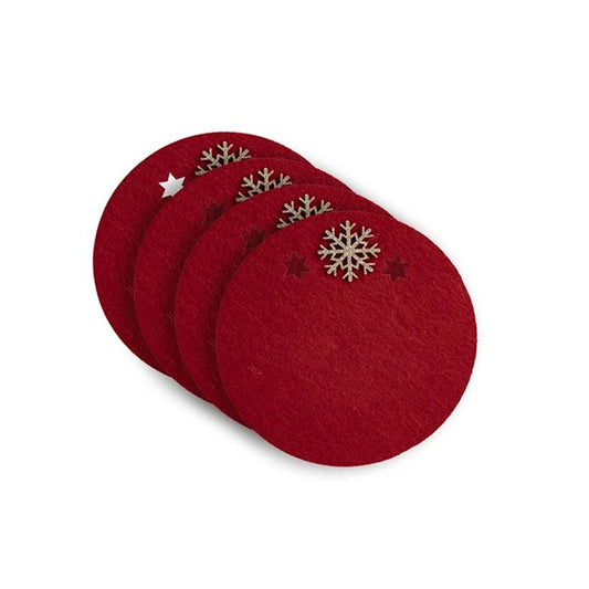 Hillhouse 4 Piece Coaster Set Red