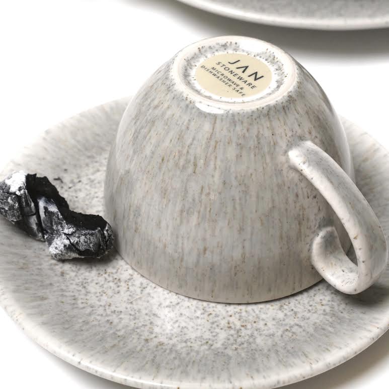 JAN Ashes & Olive Cup & Saucer Set Grey
