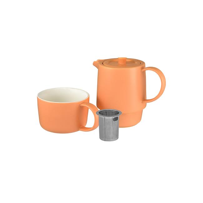 Maxwell & Williams Cafe Life Tea for One With Infuser Apricot