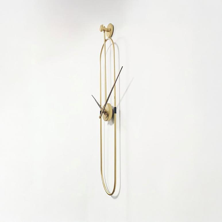 Modern Oval Wall Clock Gold