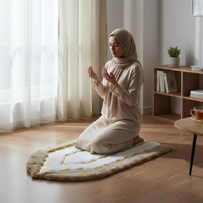 Musallah Prayer Mat Brown & White