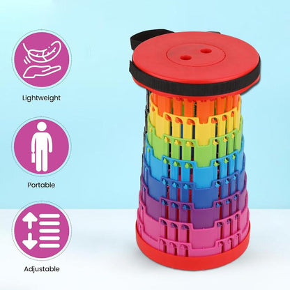 Collapsible Telescopic Folding Stool Multicoloured