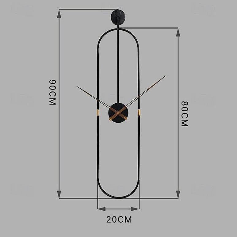 Modern Oval Wall Clock Black