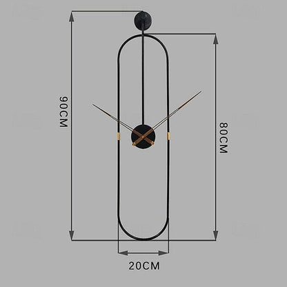 Modern Oval Wall Clock Black