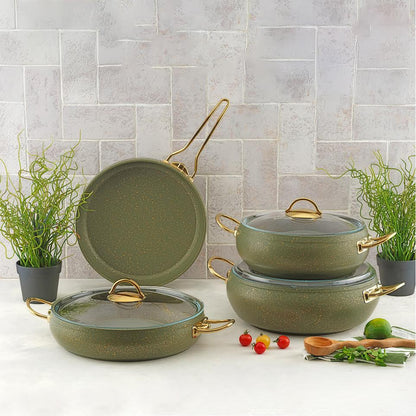 Leydi Elite 7 Piece Cookware Set Olive