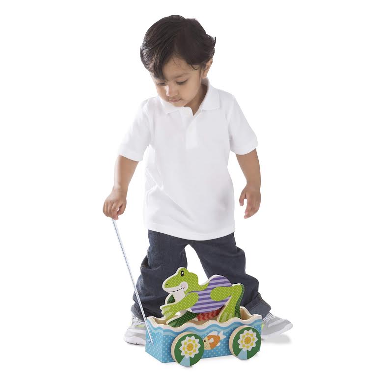 Melissa & Doug First Play Friendly Frogs Pull Toy Multicoloured