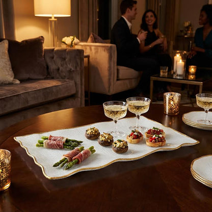 33.5 x 33.5cm Rectangular Platter White