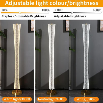 Floor Lamp with Glass Lampshade White