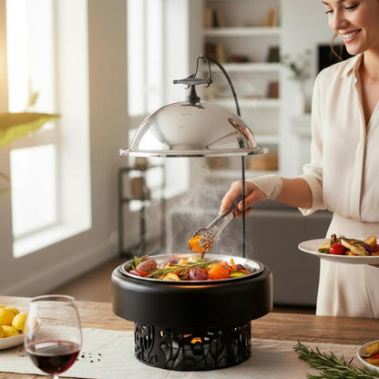 Small Chafing Dish Black & Stainless Steel