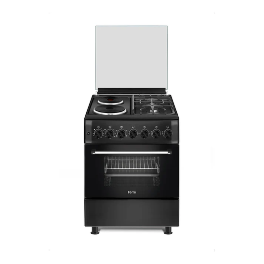 Ferre 60 x 60cm Freestanding Gas/Electric Combo Stove Matte Black