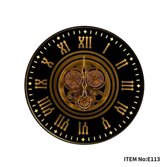 Colorado Moving Gear Wall Clock Black & Gold