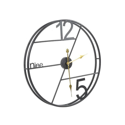 60cm Decorative Wall Clock Black & Gold