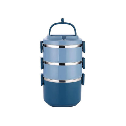 Stackable 3 Tier Lunch Box Blue