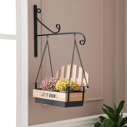 Wall Hanging Bench Planter Black