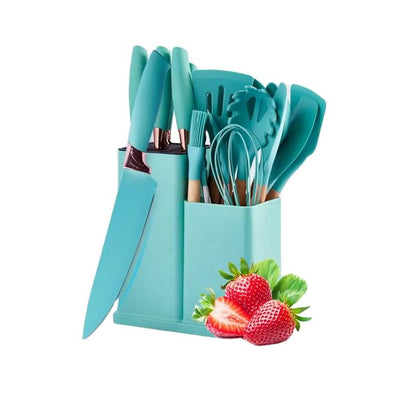 19 Piece Kitchen Utensil Set Dark Green