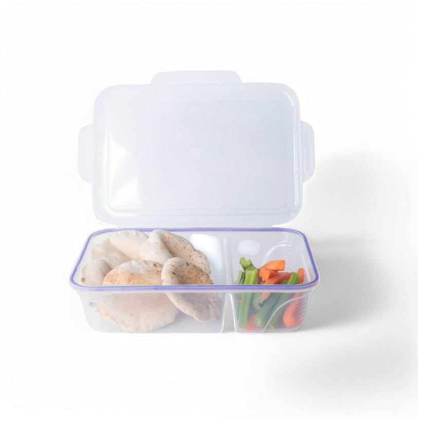 Otima 1.9Lt Flip-Top Division Lunch Box Clear