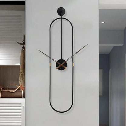 Modern Oval Wall Clock Black