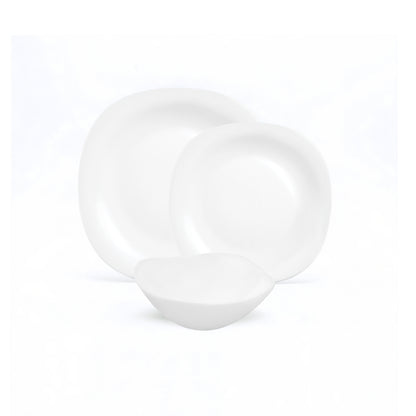 La Opala Quadra 12 Piece Dinner Set White