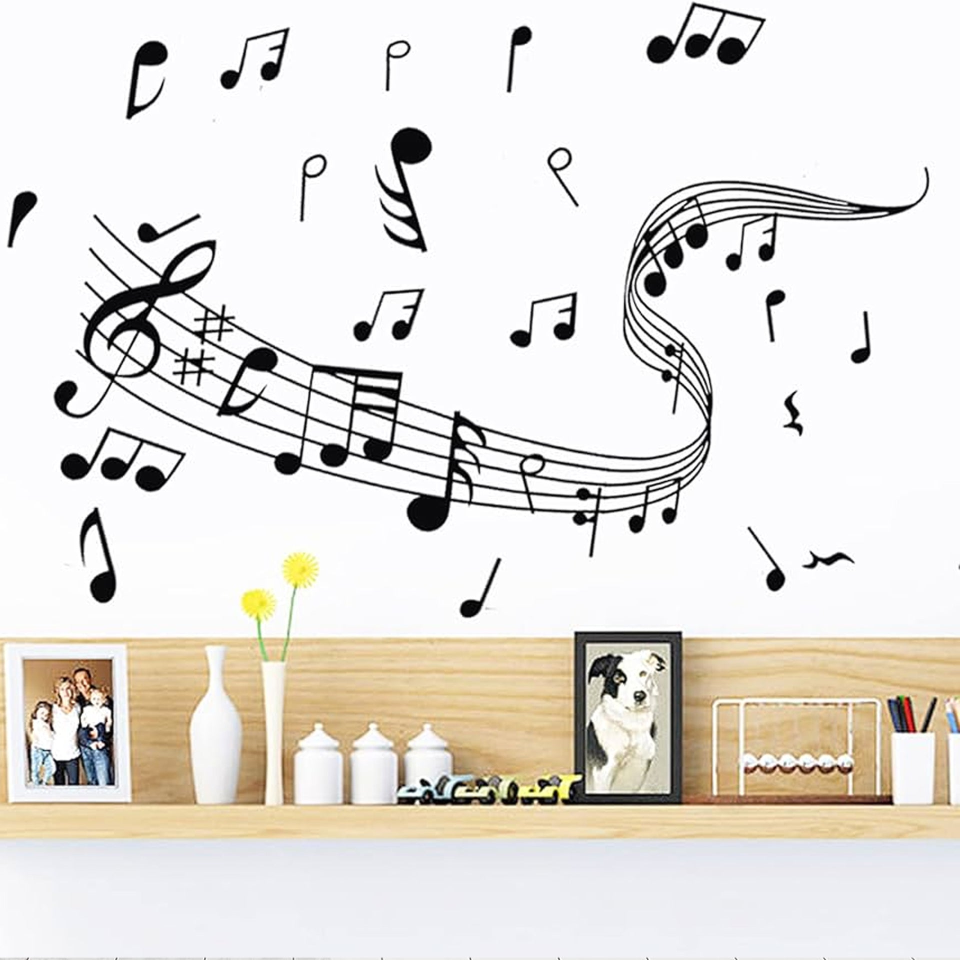 Urban Decor Music Notes DIY Removable Wall Stickers Black