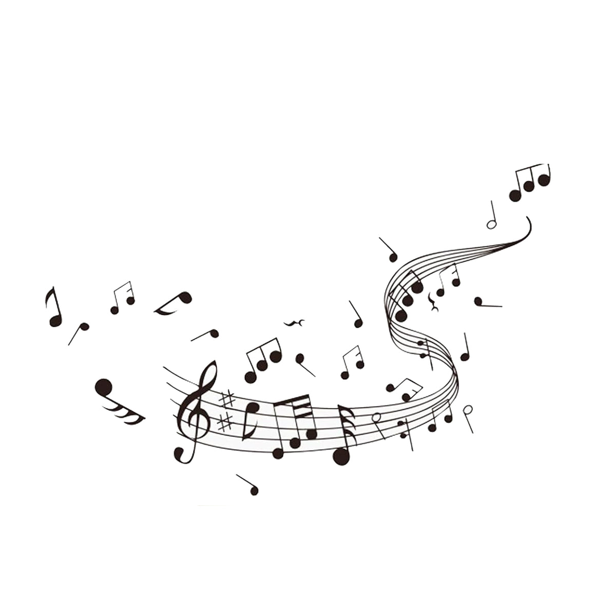 Musical Notes Diy Sticker Urban Decor Music Notes DIY Removable Wall Stickers Black – The Culinarium