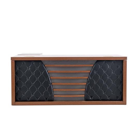 Exotic Designs Executive Walnut Office Desk 1.8m With Credenza