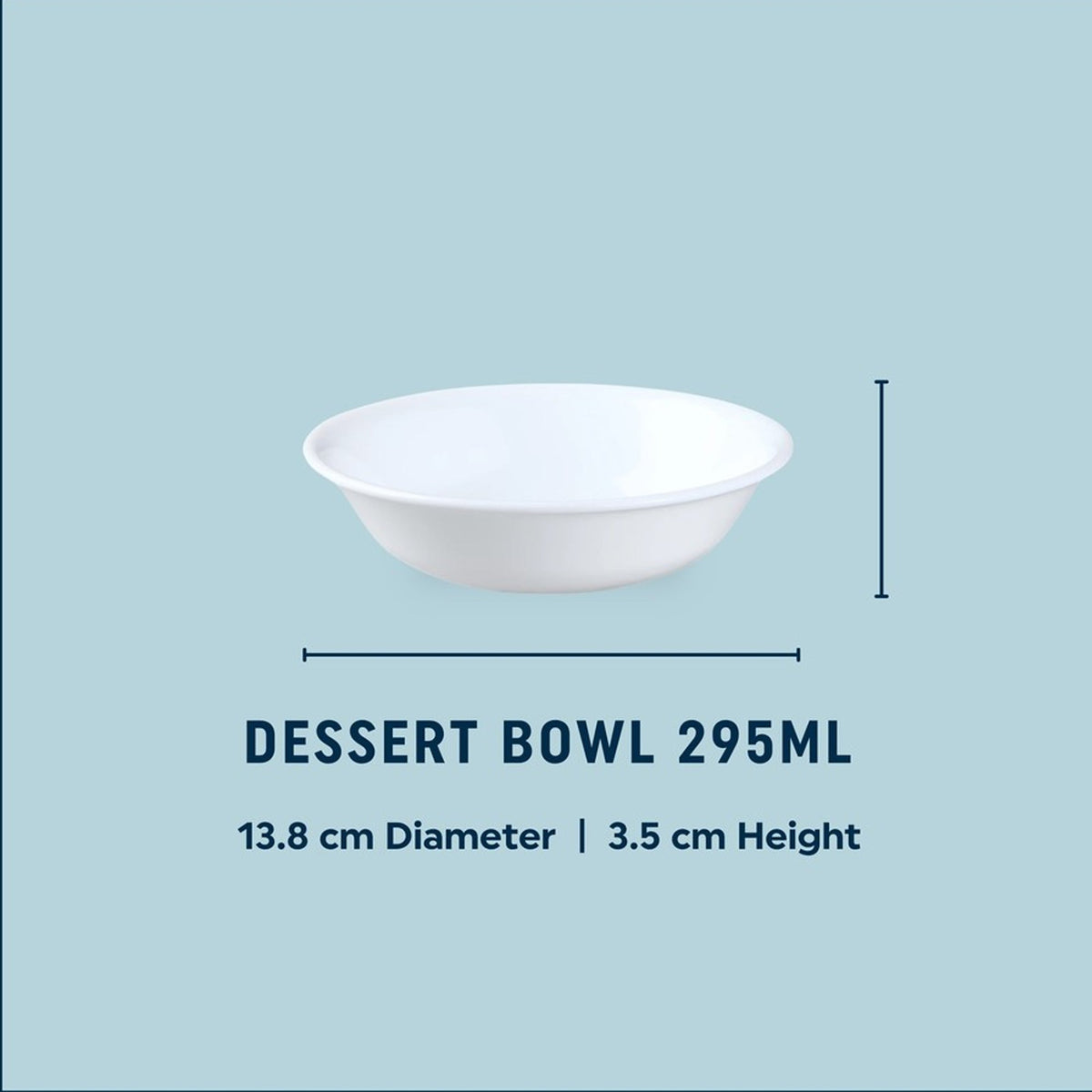 Corelle Round Dessert Bowl 13.5cm 295ml - Winter Frost White