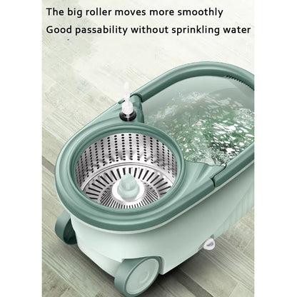 Rotating Spin Mop & Bucket with 2 Mop Heads - Green