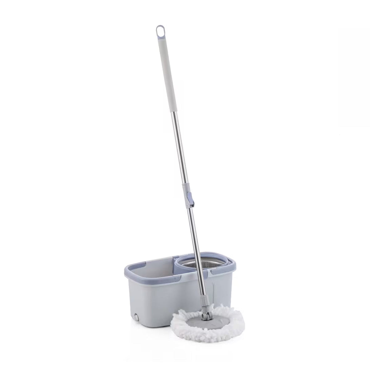 Rotating Spin Mop & Bucket with 2 Mop Heads - Grey