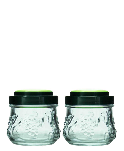 Pasabahce Garden 2 Piece Storage Jar Set - Black & Green