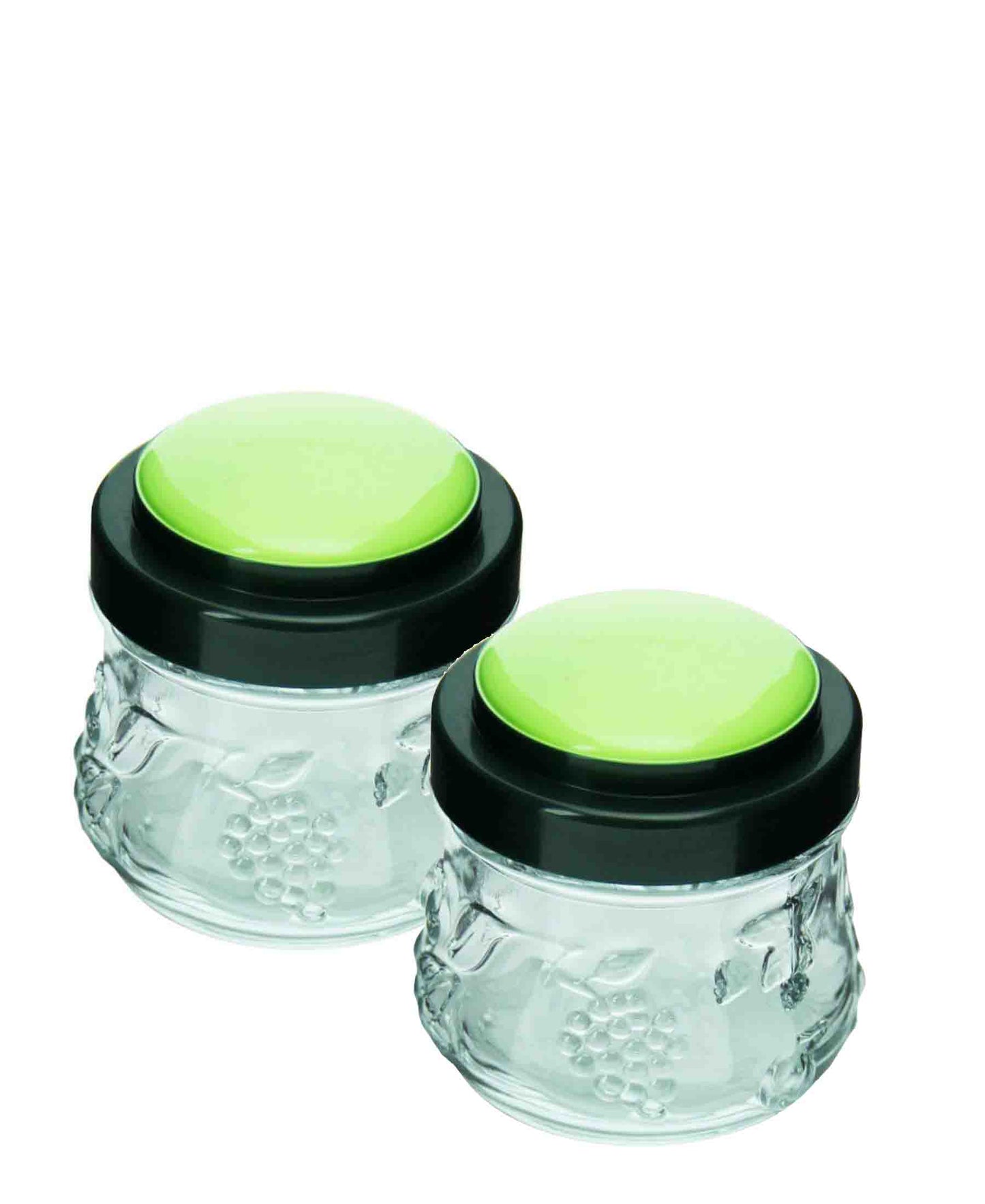 Pasabahce Garden 2 Piece Storage Jar Set - Black & Green