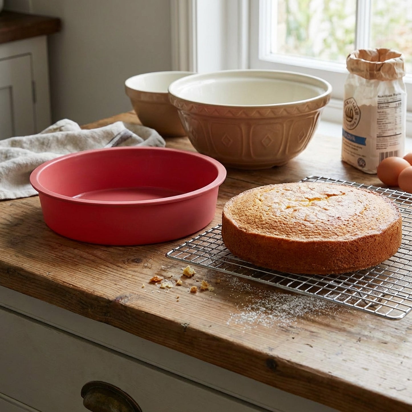 Perilla Silicone Round Cake Mould Red