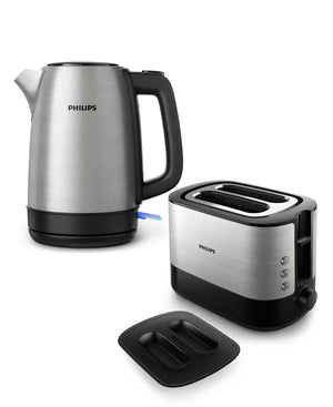 Philips Viva Collection Toaster & Daily Collection Kettle - Silver