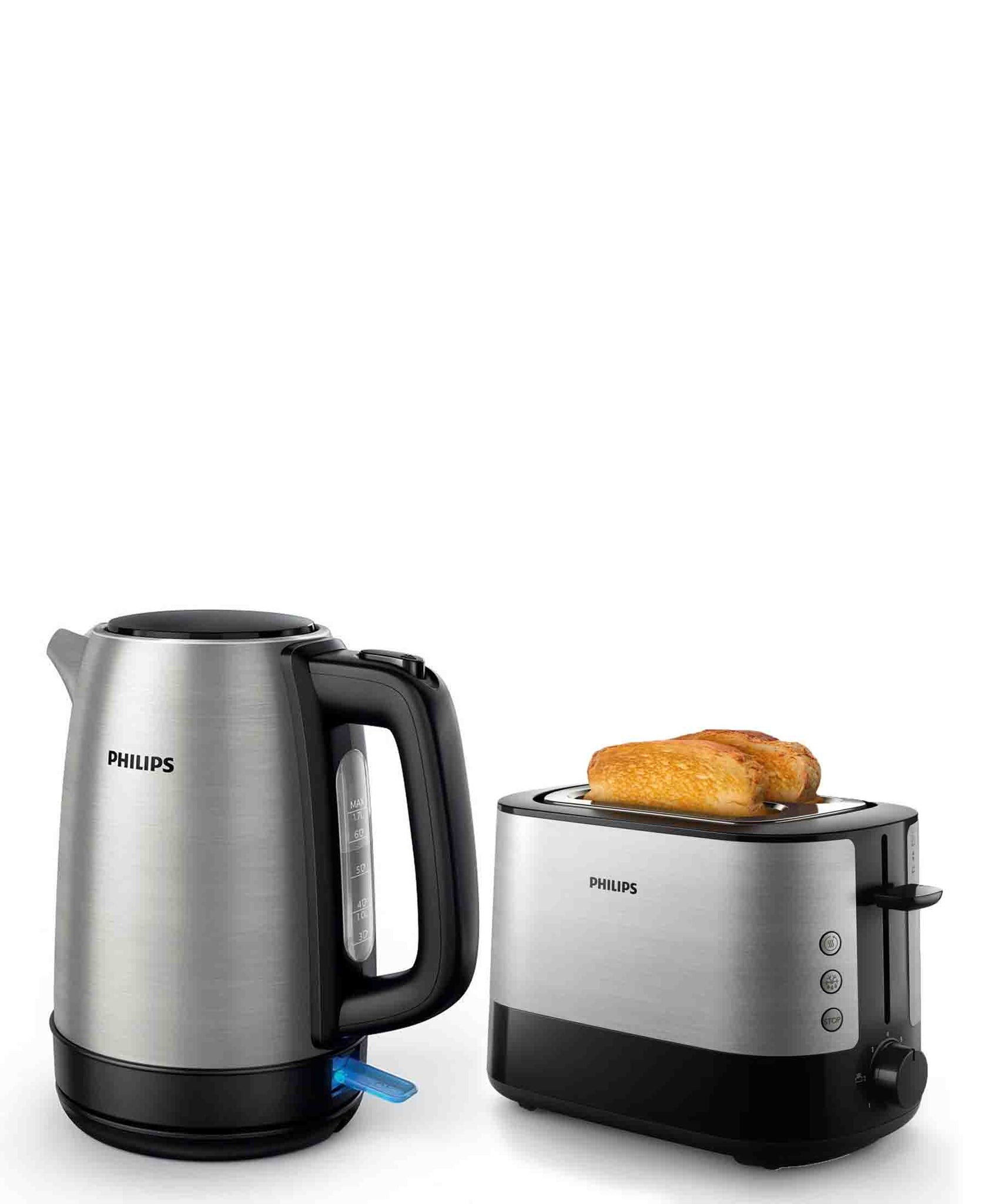 Philips Viva Collection Toaster & Daily Collection Kettle - Silver