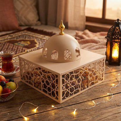 Square Islamic Snack Server Cream