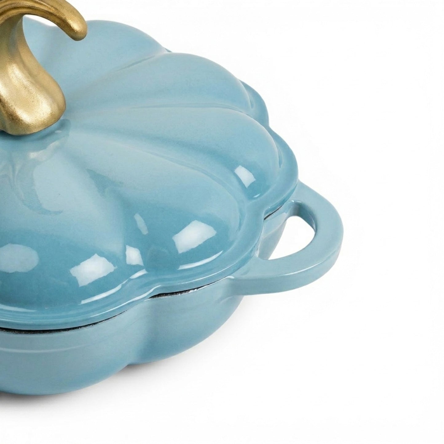 CH 26cm Cast Iron Pumpkin Saucepan Sea Salt