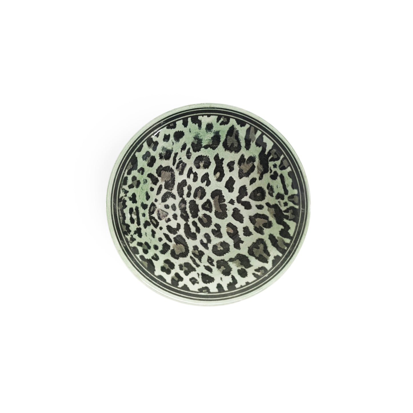 Kitchen Life 16cm Leopard Print Design Ceramic Dessert Bowl White