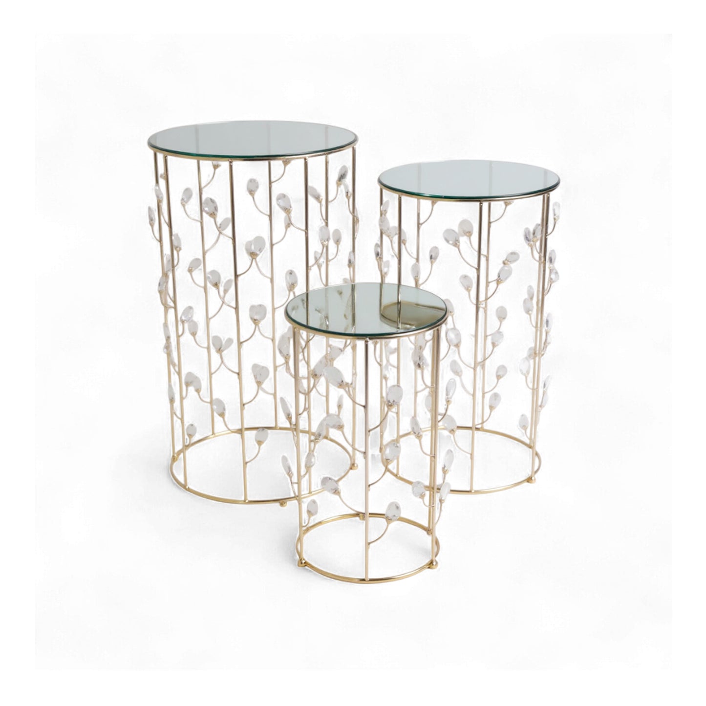 The Venice 3 Piece Coffee Table Set Gold