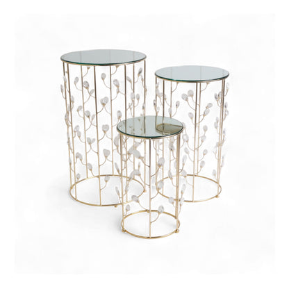 The Venice 3 Piece Coffee Table Set Gold