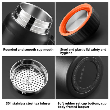 Kitchen Life Insulated Stainless Steel Sports Fitness Portable Water Bottle Black