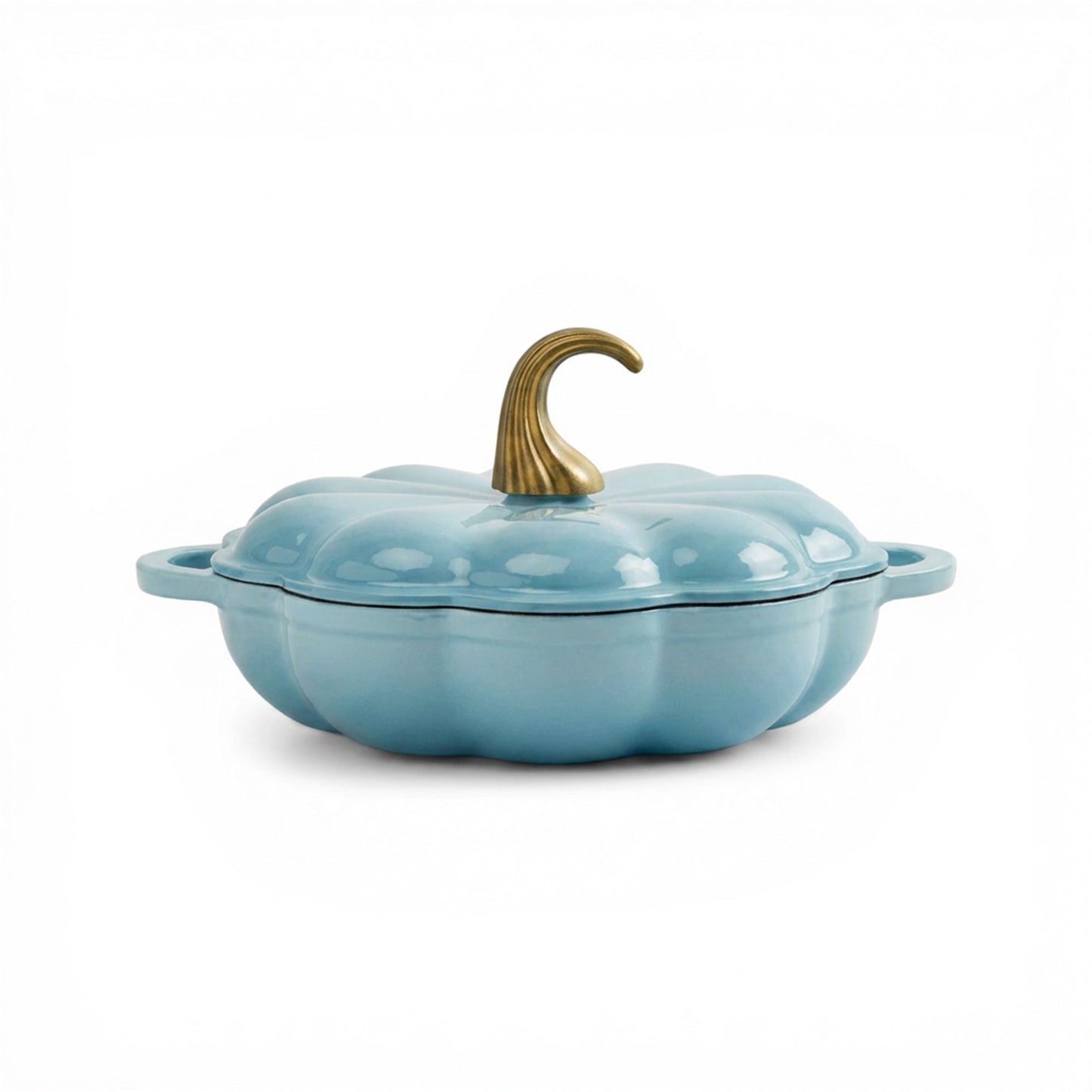 CH 26cm Cast Iron Pumpkin Saucepan Sea Salt
