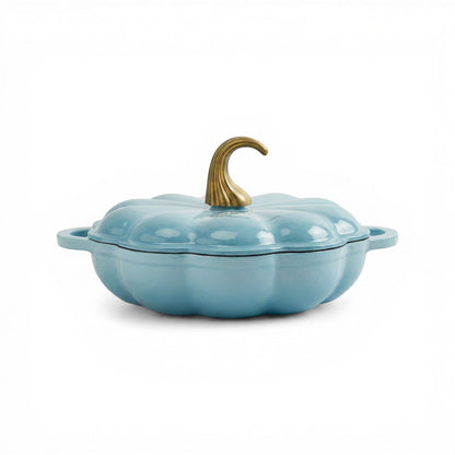 CH 26cm Cast Iron Pumpkin Saucepan Sea Salt