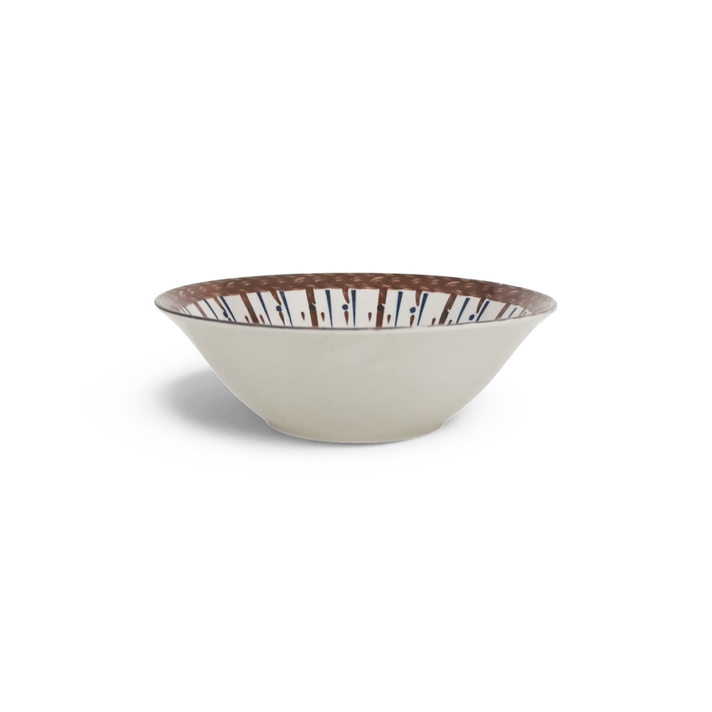Kitchen Life 16cm Flower & Line Design Ceramic Dessert Bowl White