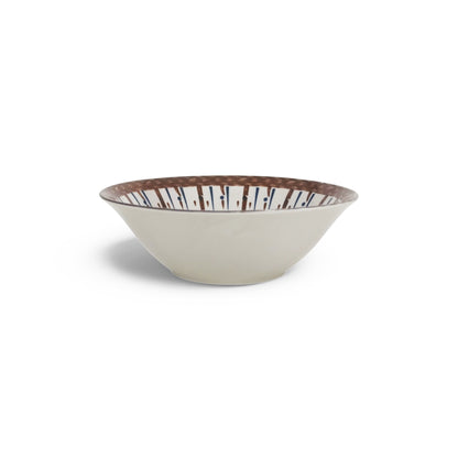Kitchen Life 16cm Flower & Line Design Ceramic Dessert Bowl White