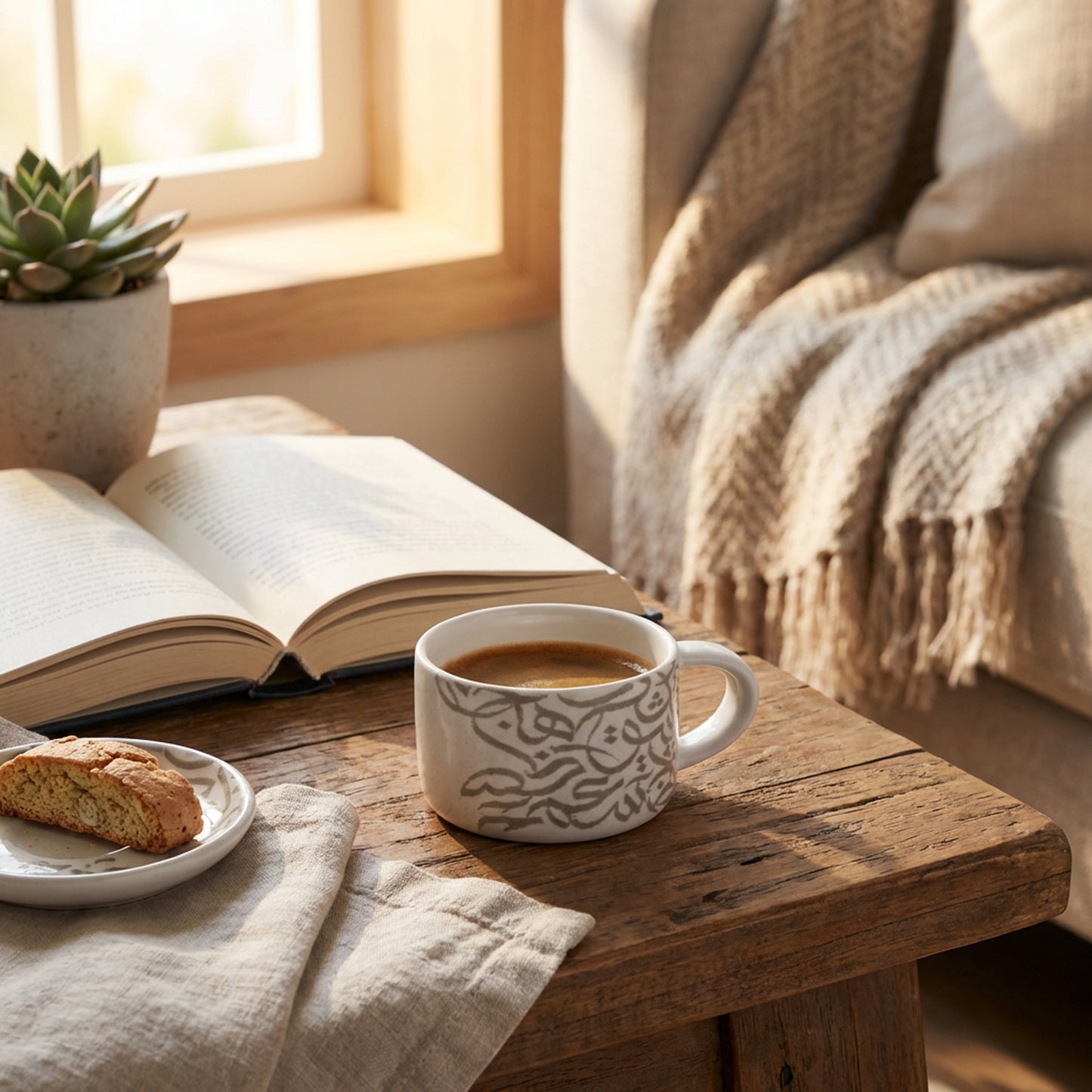 10cm Calligraphy Mug White