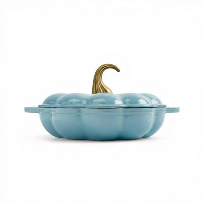 CH 26cm Cast Iron Pumpkin Saucepan Sea Salt