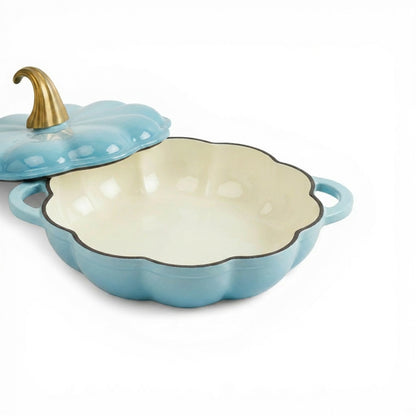 CH 26cm Cast Iron Pumpkin Saucepan Sea Salt