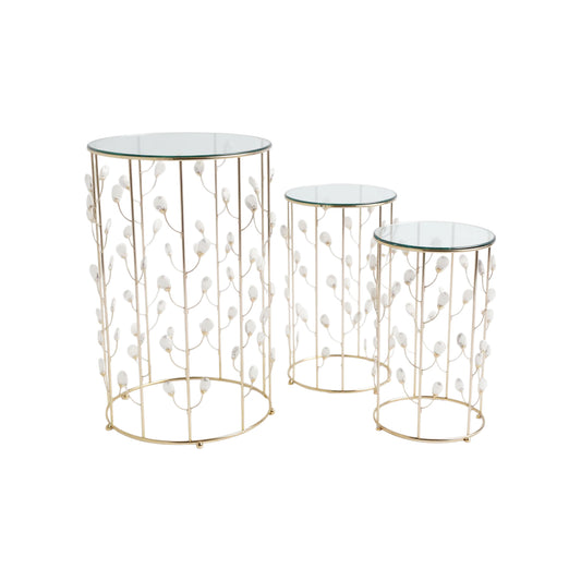 The Venice 3 Piece Coffee Table Set Gold