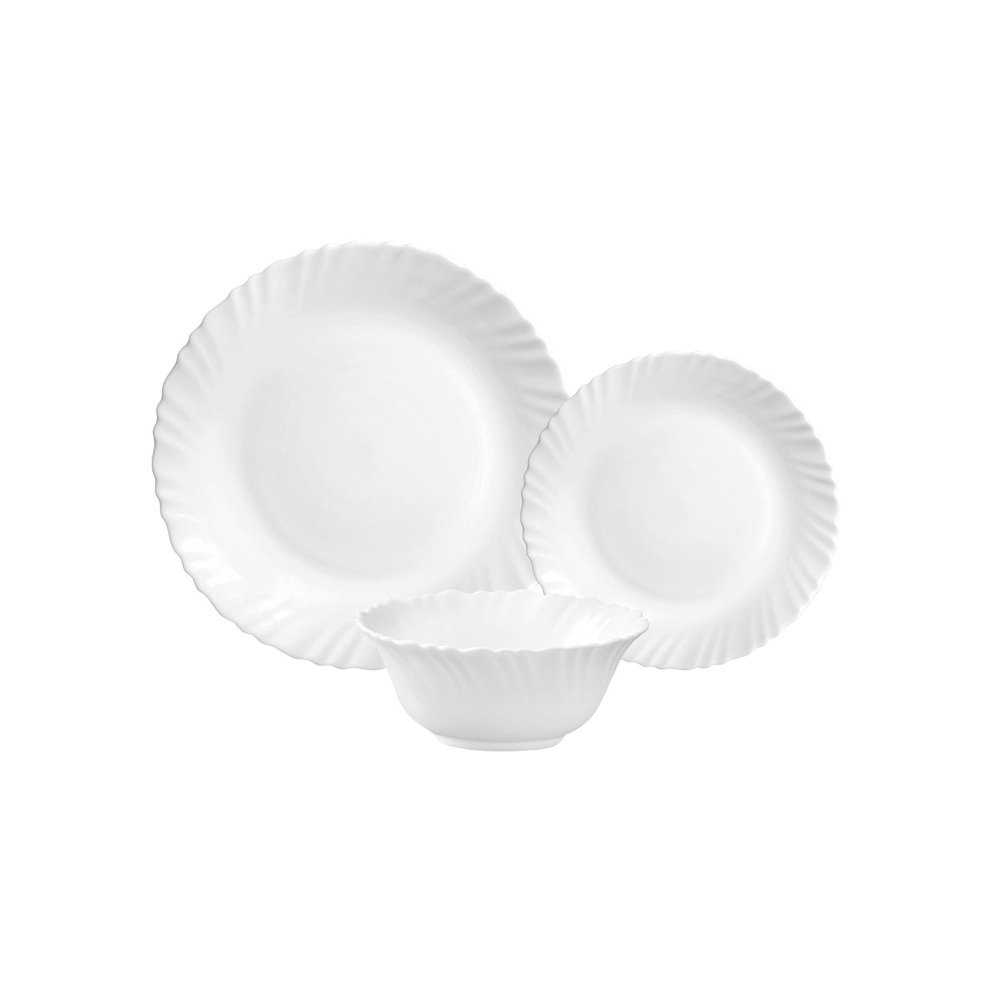 La Opala Classique Plain White 12 Piece Dinner Set White